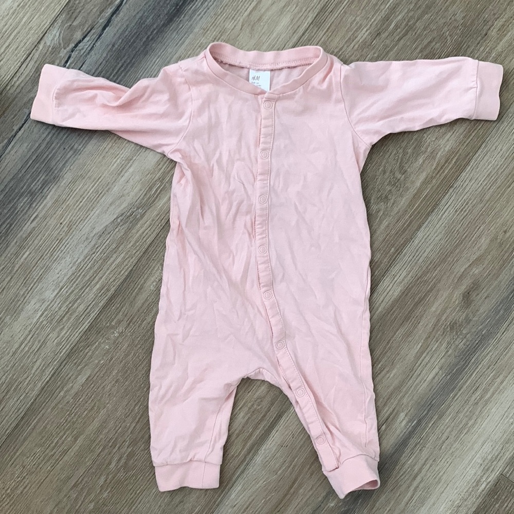 H&M pink button onesie